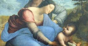 Leonardo, Sant'Anna, madonna col bambino e l'agnellino